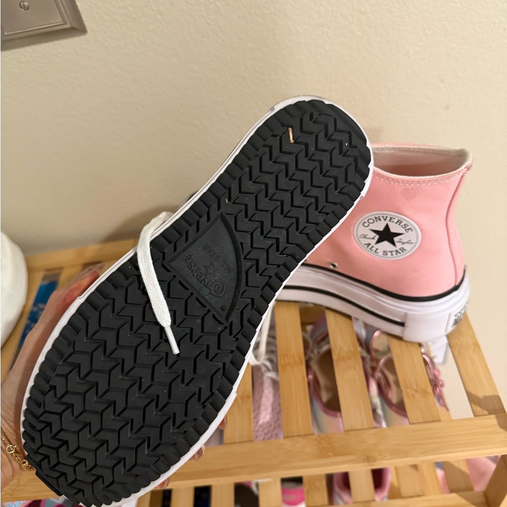 Converse Pink High-Top Platform Sneakers - Picture 6 of 10